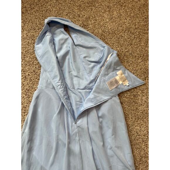 David's Bridal,  one shoulder,  Light Blue tulle;  size 12 womens - Picture 9 of 11